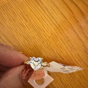 Heart-Shaped Ring with CZ Stone